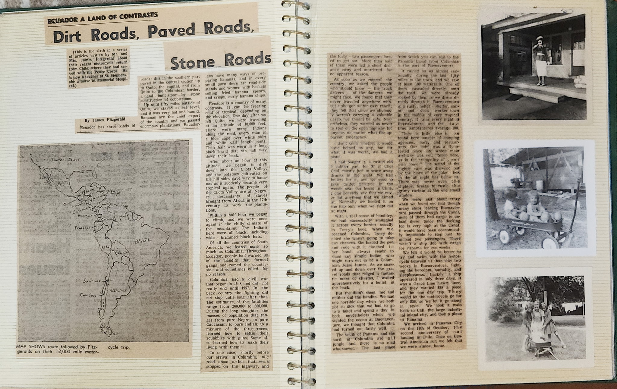 Account of traveling through Ecuador and Colombia with fears of bandits, carrying a pistol for protection, and finally sailing from Buenaventura to Panama