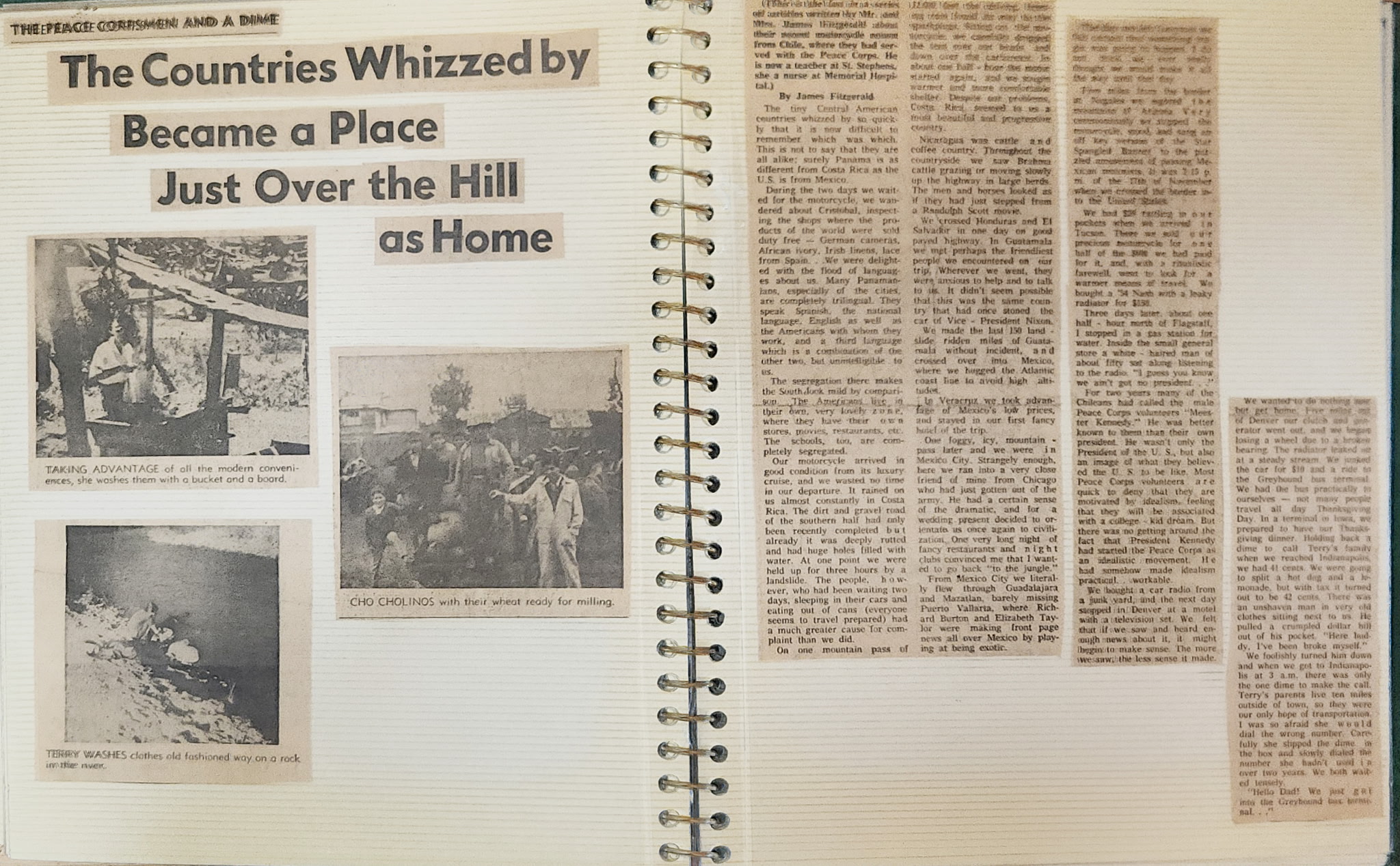 Final article covering their journey through Central America, Mexico, hearing of Kennedy's assassination, and arriving home in Indianapolis with only 41 cents remaining